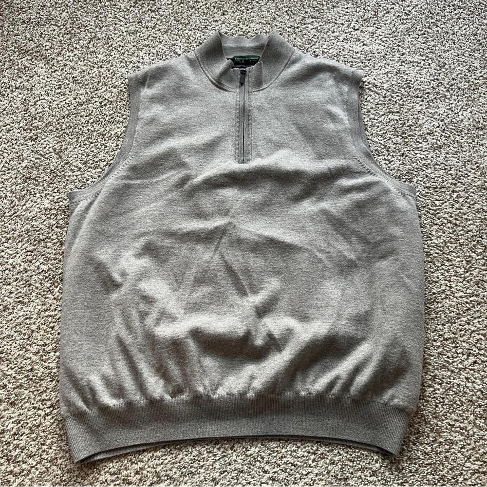Fairway & Greene grey wool golf vest XXL